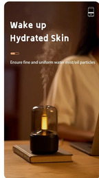 CandleGlow Candlelight Humidifier & Aroma Diffuser – LED Flame Effect, Ultrasonic Cool Mist, Quiet Air Moisturizer for Home & Bedroom