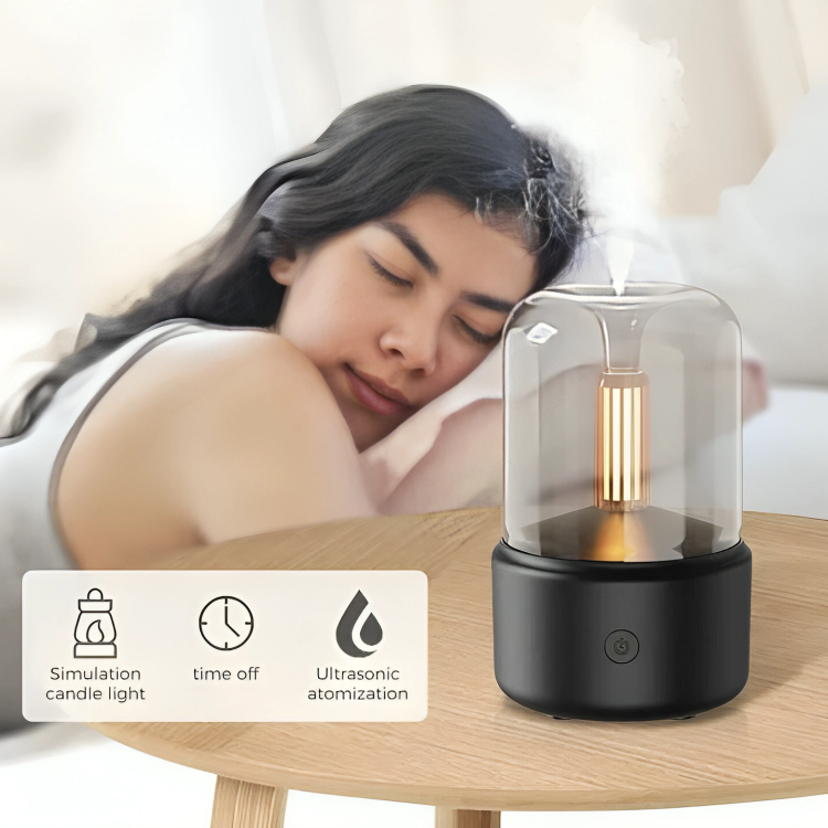 CandleGlow Candlelight Humidifier & Aroma Diffuser – LED Flame Effect, Ultrasonic Cool Mist, Quiet Air Moisturizer for Home & Bedroom
