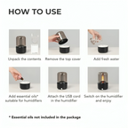 CandleGlow Candlelight Humidifier & Aroma Diffuser – LED Flame Effect, Ultrasonic Cool Mist, Quiet Air Moisturizer for Home & Bedroom
