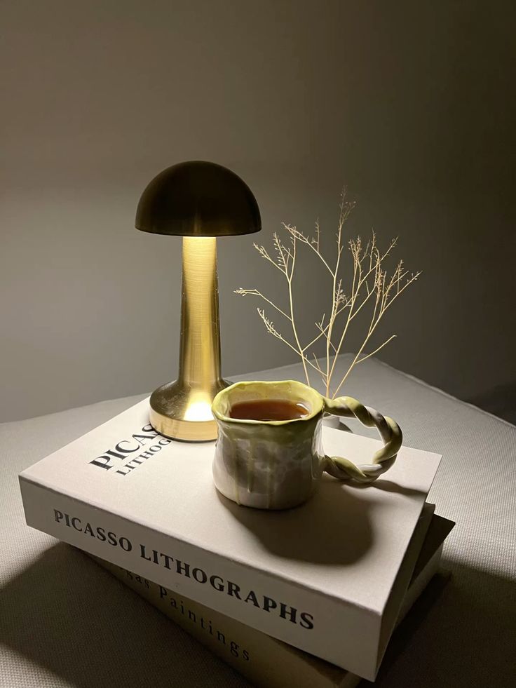 HaloMush™  Modern Mushroom LED Table Lamp – Minimalist Rechargeable Ambient Night Light