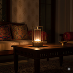 GlassLite™ Modern LED Lantern Table Lamp – Minimalist Ambient Bedside Light