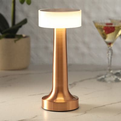 Amberra™ Cordless Rechargeable LED Table Lamp – Modern Brushed Touch Dimmable Bedside & Ambient Light