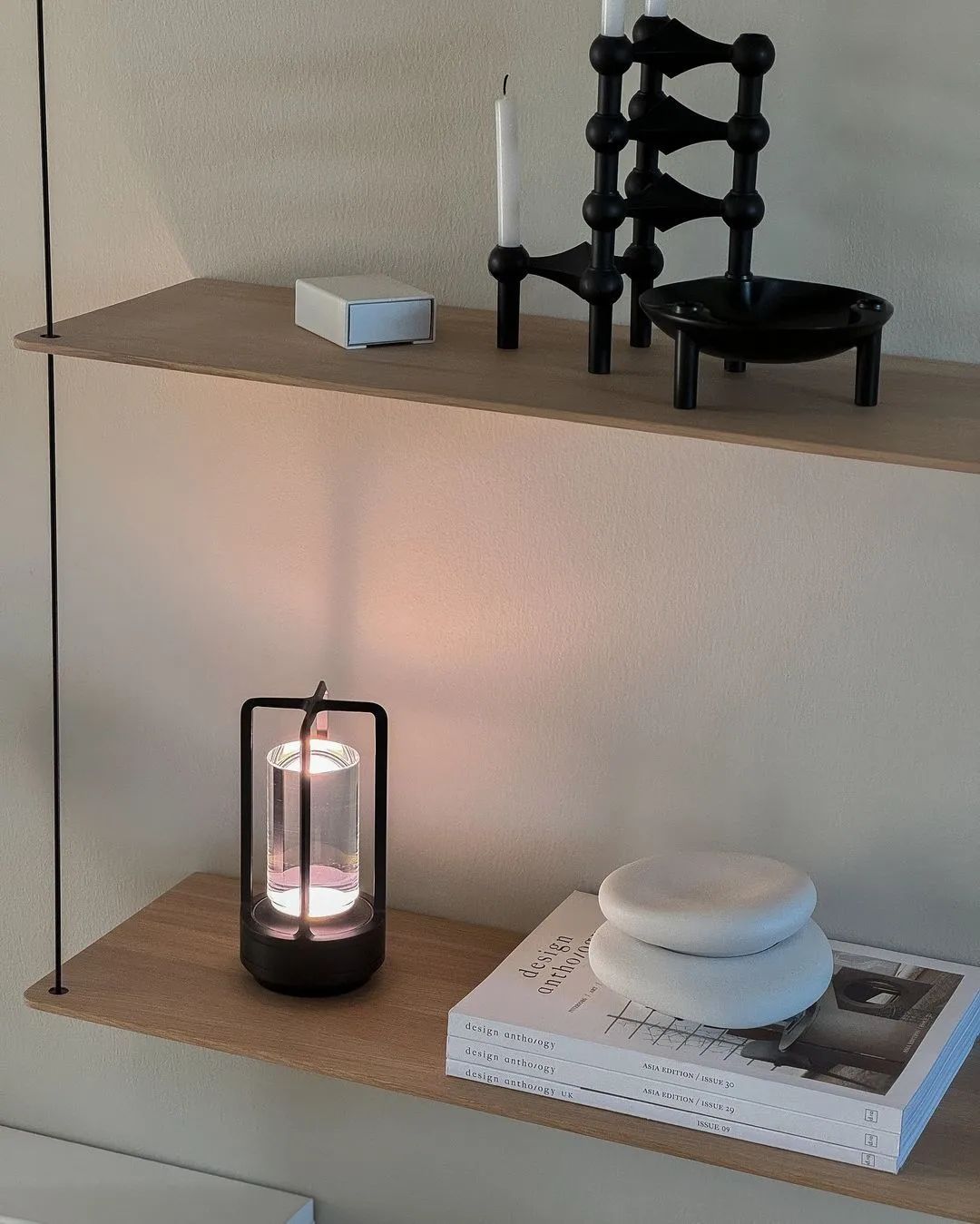 GlassLite™ Modern LED Lantern Table Lamp – Minimalist Ambient Bedside Light