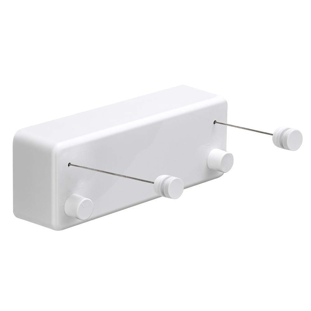 FlexLine Retractable Indoor Clothesline – Wall-Mounted Stainless Steel Drying Line with Lock Button