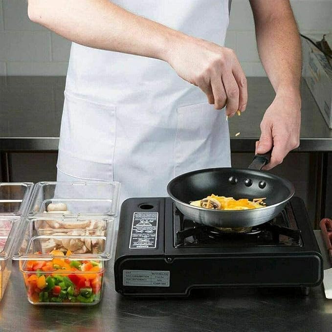 FlameGo™ + Portable Butane Gas Stove – Compact Camping Stove with Auto Ignition & Safety Lock