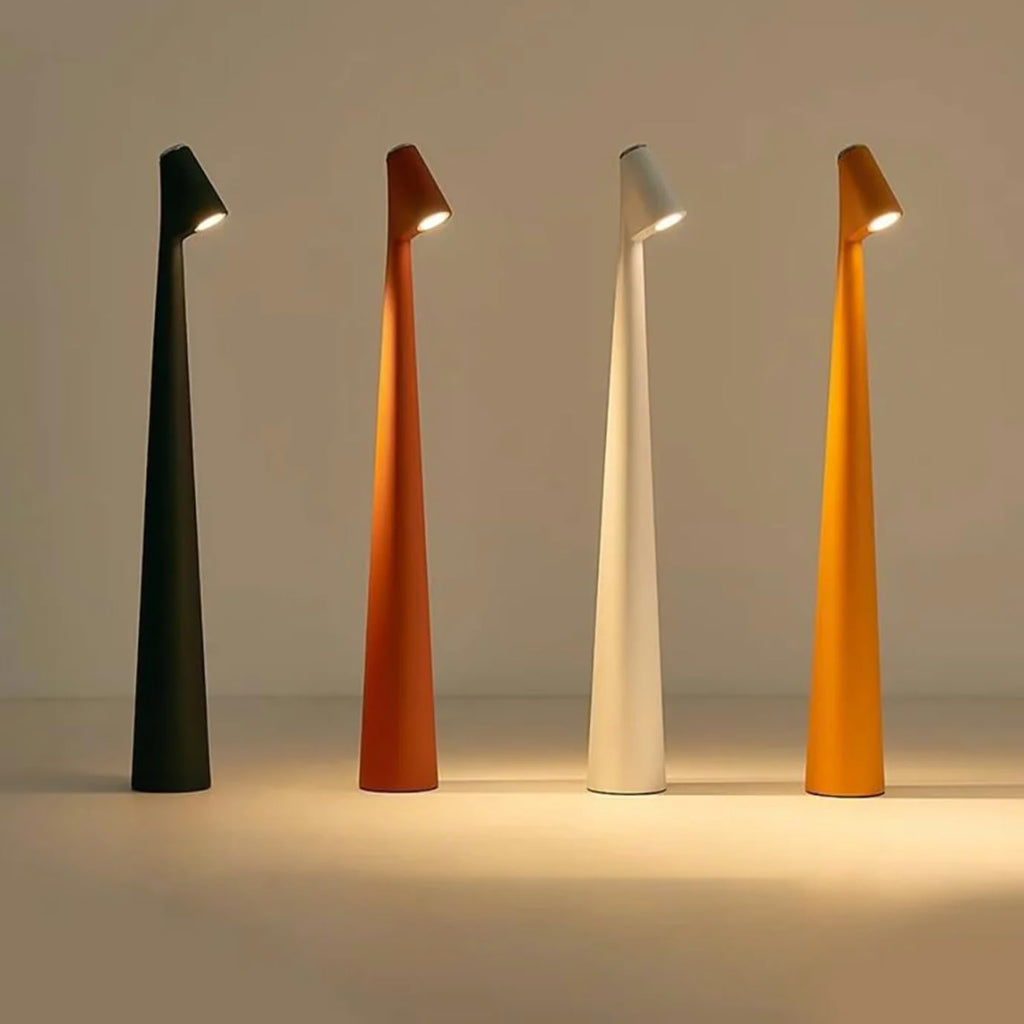 AuraStem™ Modern Minimalist LED Desk Lamp – Rechargeable Touch Control, 3 Brightness Levels, Multi-Color Slim Design