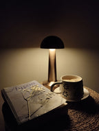 HaloMush™  Modern Mushroom LED Table Lamp – Minimalist Rechargeable Ambient Night Light