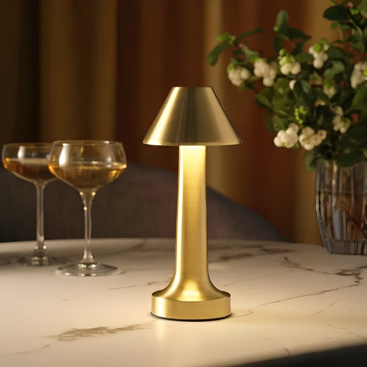 Argent™ Rechargeable LED Table Lamp – Touch Control, Stepless Dimming & 3-Color Ambient Light for Dining, Bedroom & Restaurant Use