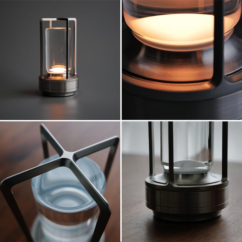 GlassLite™ Modern LED Lantern Table Lamp – Minimalist Ambient Bedside Light