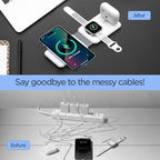 TriCharge Dock 3-in-1 Magnetic Wireless Charger – 15W Fast Charging Station for iPhone, Apple Watch & AirPods (Foldable Dock)