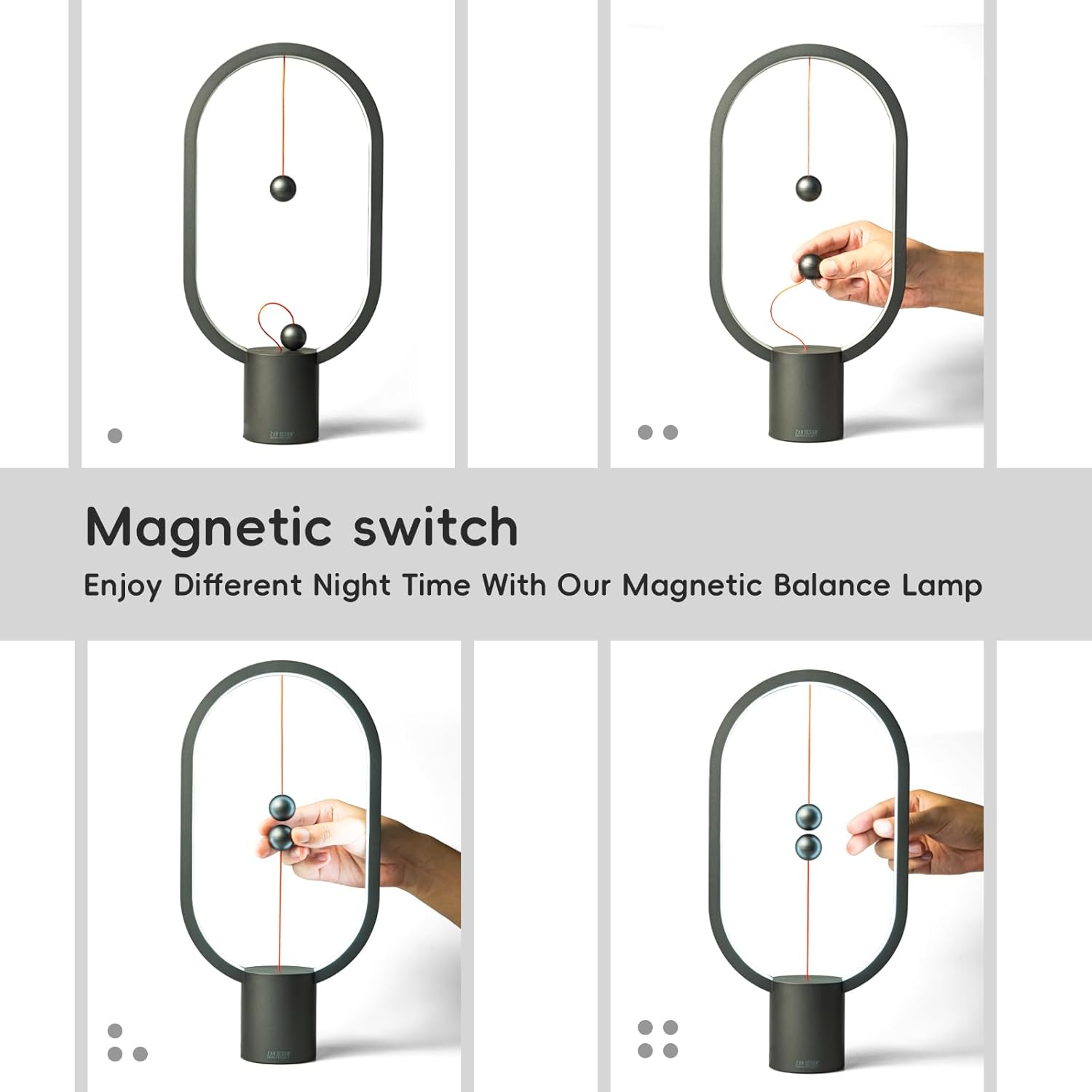 HengBalance™ Modern LED Balance Lamp – Magnetic Switch USB-C Ambient Table Light