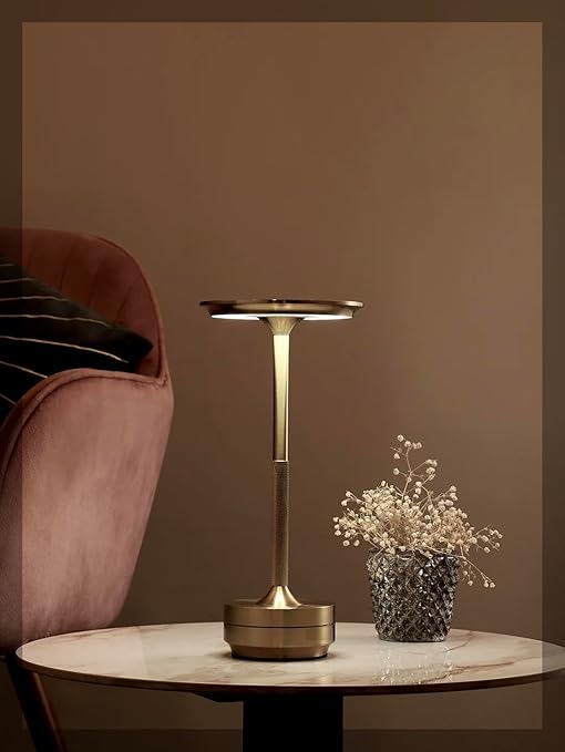 TouchNova™ Luxury Metal LED Table Lamp – Rechargeable Touch Dimmable Desk Light (Gold / Silver / Black)