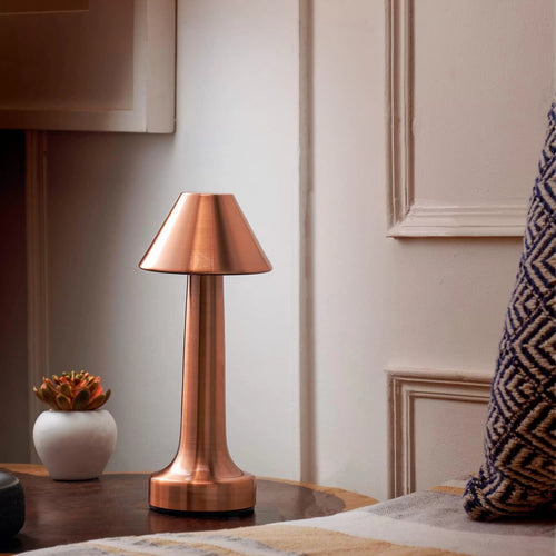 Argent™ Cordless Rechargeable LED Table Lamp™ – Modern Brushed Copper Touch Dimmable Bedside & Ambient Light