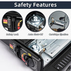 FlameGo™ + Portable Butane Gas Stove – Compact Camping Stove with Auto Ignition & Safety Lock