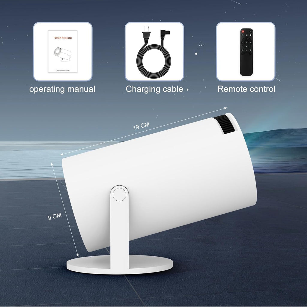 StreamPro Smart Mini Projector with Android TV – WiFi & Bluetooth Portable HD Home Theater