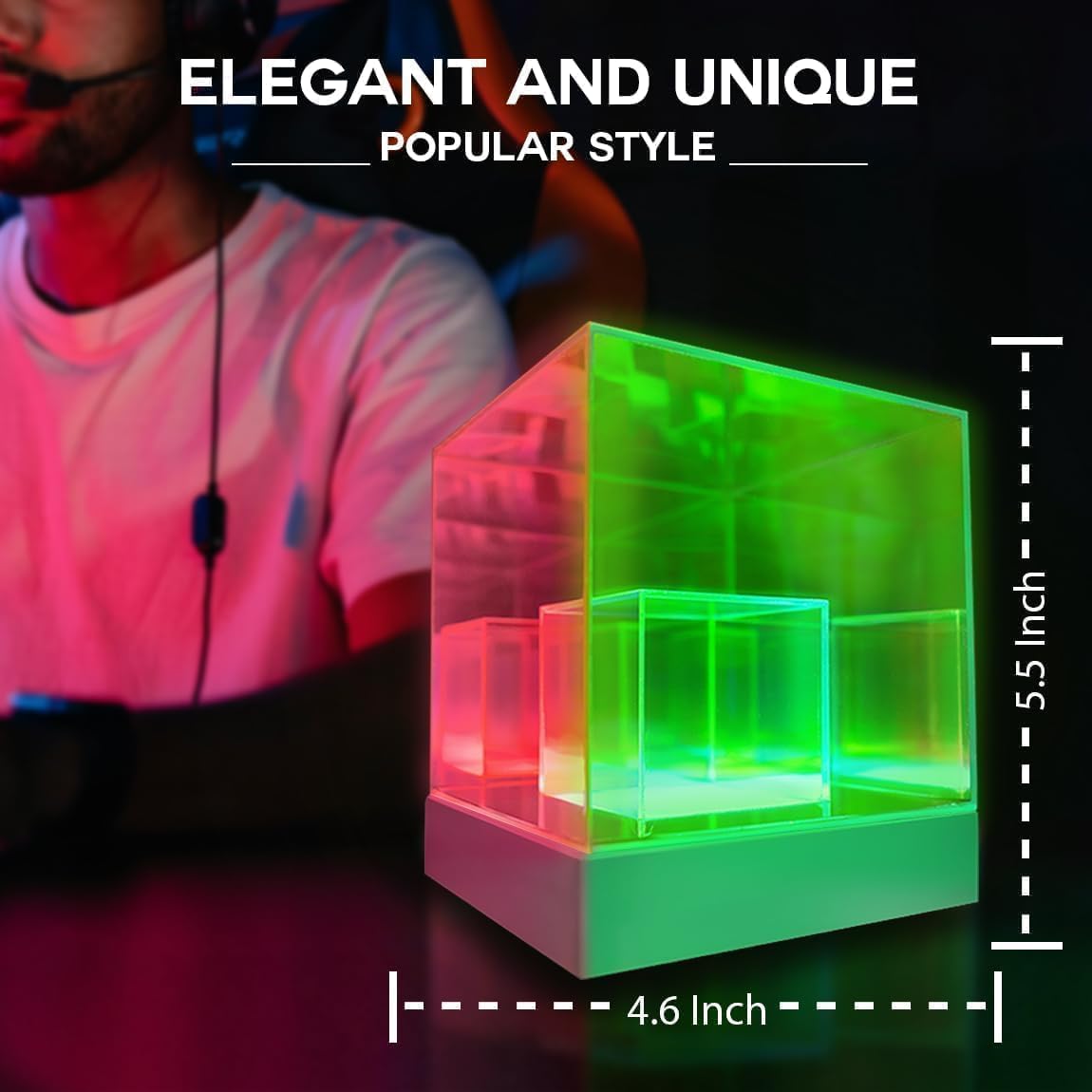 InfineCube Infinity Prism RGB Lamp – Optical Color Changing LED Cube Light for Modern Home Décor