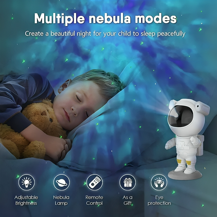 AstroGlow Astronaut Galaxy Projector Night Light – Star Nebula LED Lamp with Remote Control, Space Projector for Bedroom & Kids