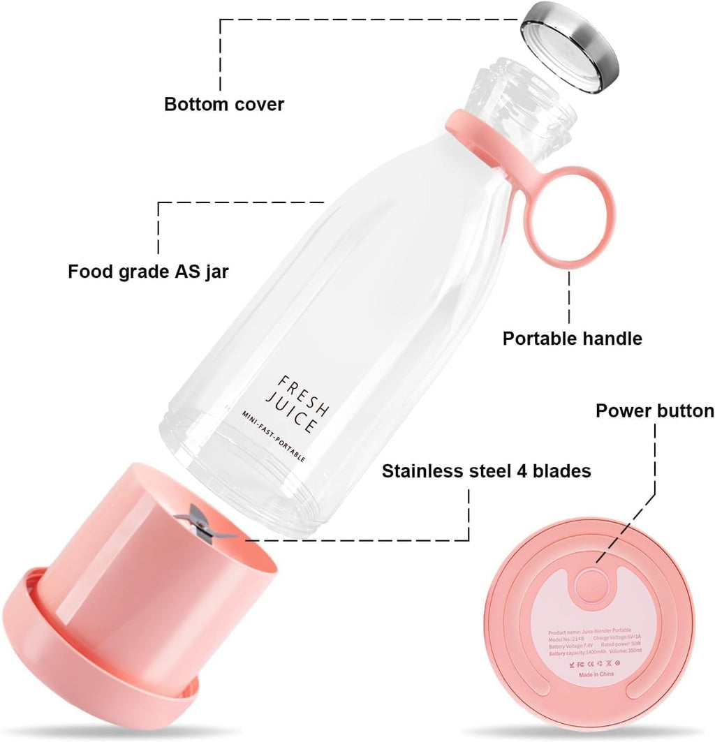 JuiceMate Pro Portable Blender Bottle – USB Rechargeable Mini Juicer for Smoothies & Fresh Juice