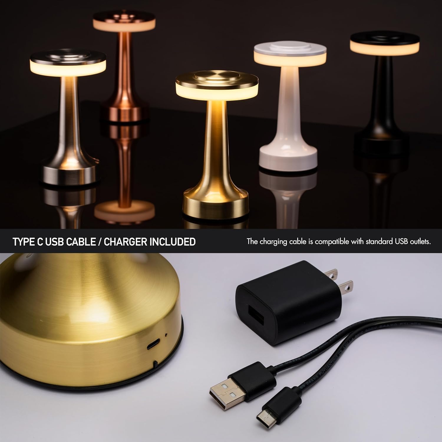 Halo X™ Slim Touch Table Lamp – Cordless Rechargeable Ambient LED Light