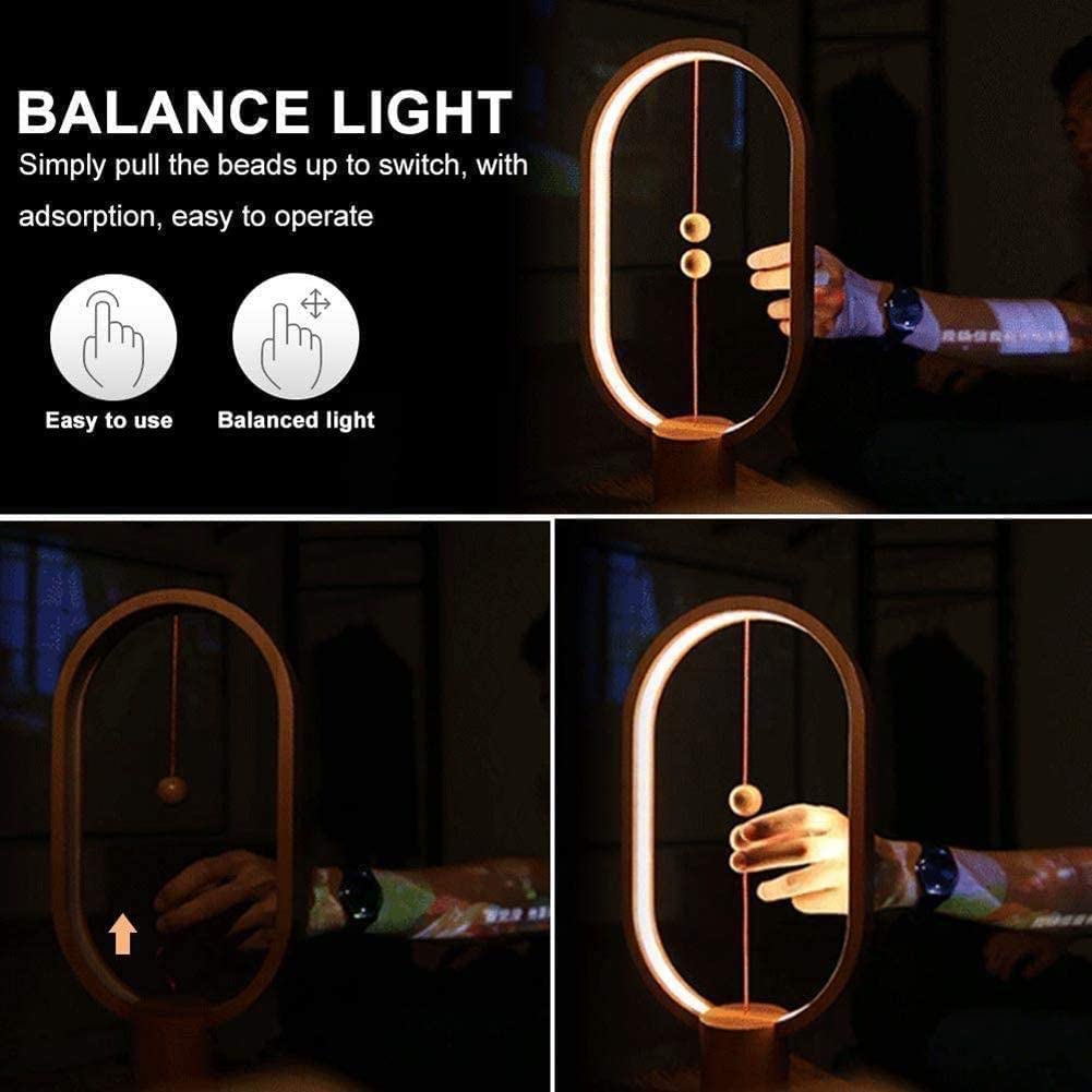 HengBalance™ Modern LED Balance Lamp – Magnetic Switch USB-C Ambient Table Light