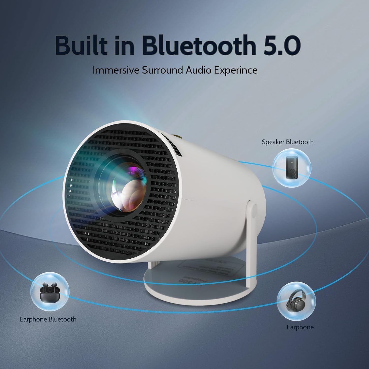 StreamPro Smart Mini Projector with Android TV – WiFi & Bluetooth Portable HD Home Theater