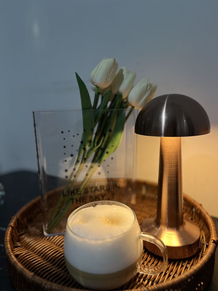 HaloMush™  Modern Mushroom LED Table Lamp – Minimalist Rechargeable Ambient Night Light
