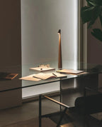 AuraStem™ Modern Minimalist LED Desk Lamp – Rechargeable Touch Control, 3 Brightness Levels, Multi-Color Slim Design