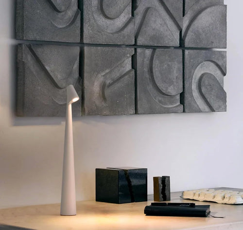 AuraStem™ Modern Minimalist LED Desk Lamp – Rechargeable Touch Control, 3 Brightness Levels, Multi-Color Slim Design