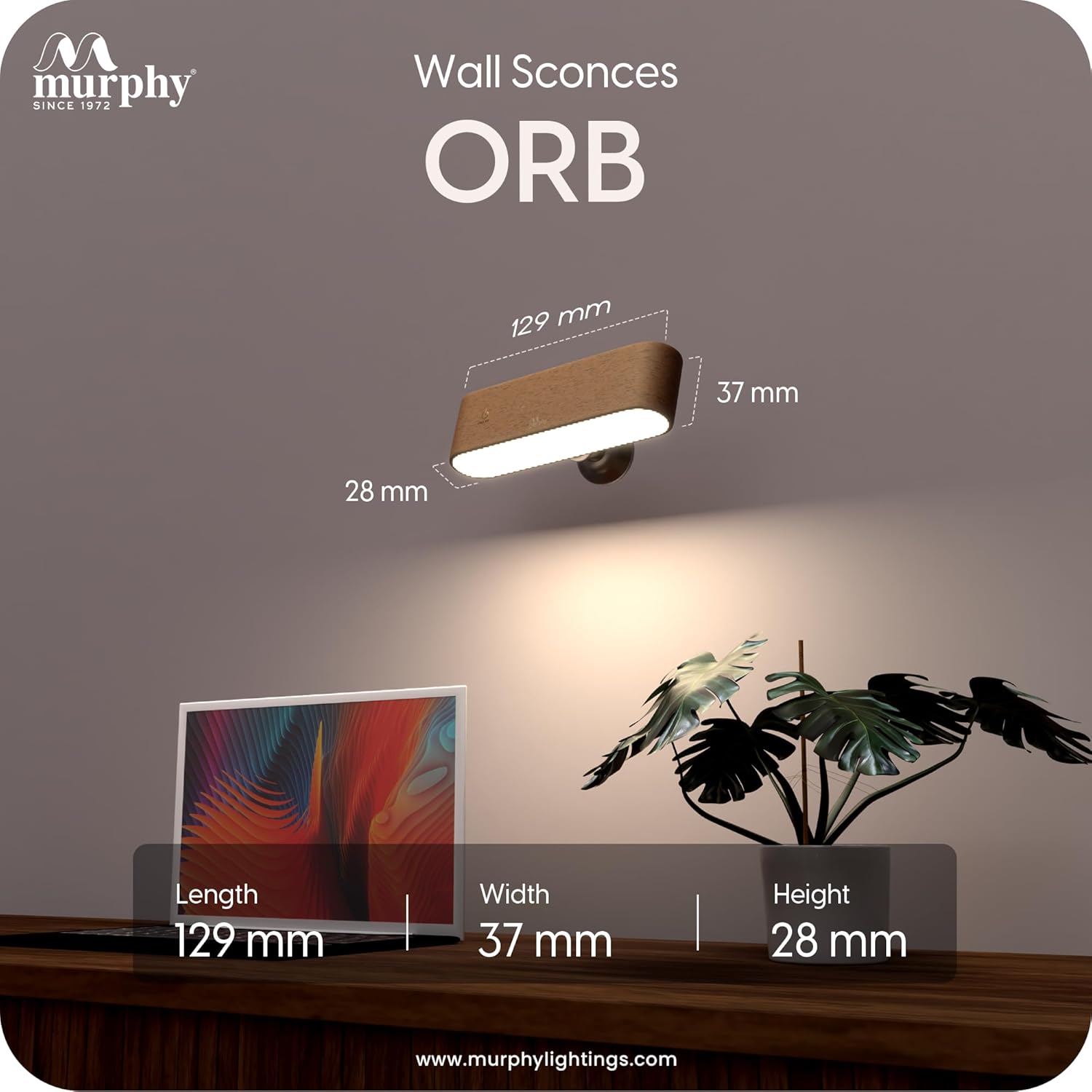 HaloWood™ Magnetic Rotatable LED Wall Lamp – Rechargeable Wooden Night Light with Stepless Dimming
