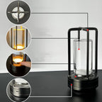 GlassLite™ Modern LED Lantern Table Lamp – Minimalist Ambient Bedside Light