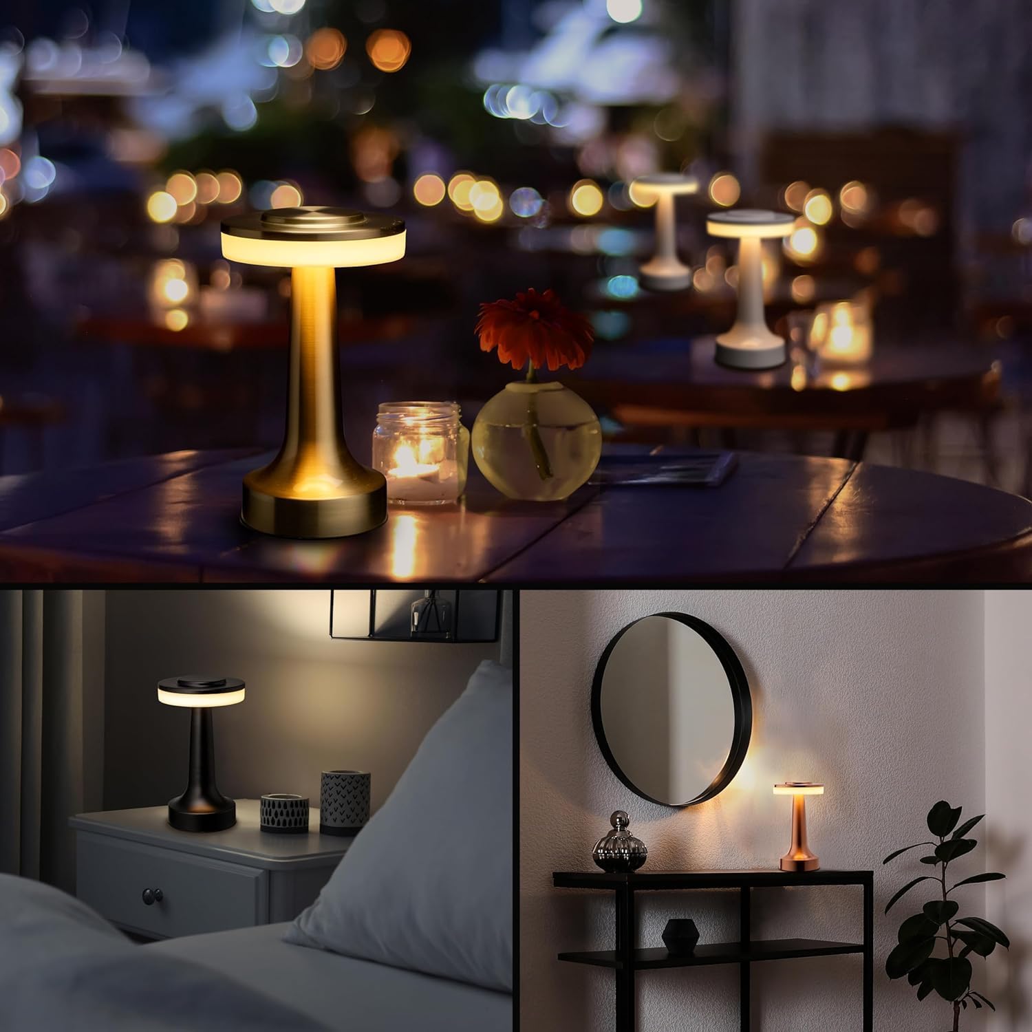Halo X™ Slim Touch Table Lamp – Cordless Rechargeable Ambient LED Light