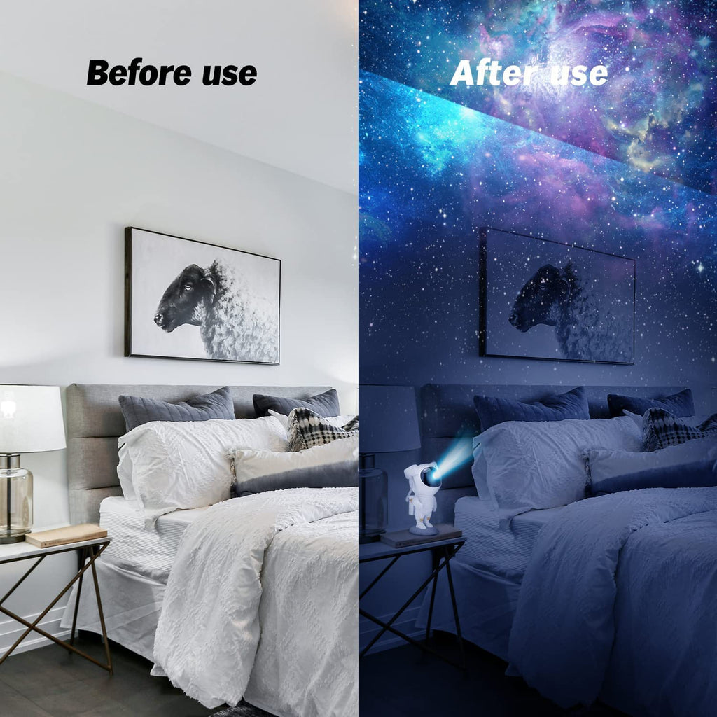 AstroGlow Astronaut Galaxy Projector Night Light – Star Nebula LED Lamp with Remote Control, Space Projector for Bedroom & Kids