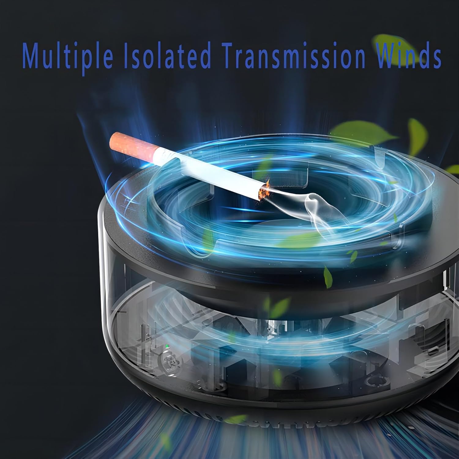 ClearAir Smokeless Ashtray with Smoke Absorber – USB Rechargeable Air Purifier Ashtray for Home & Office