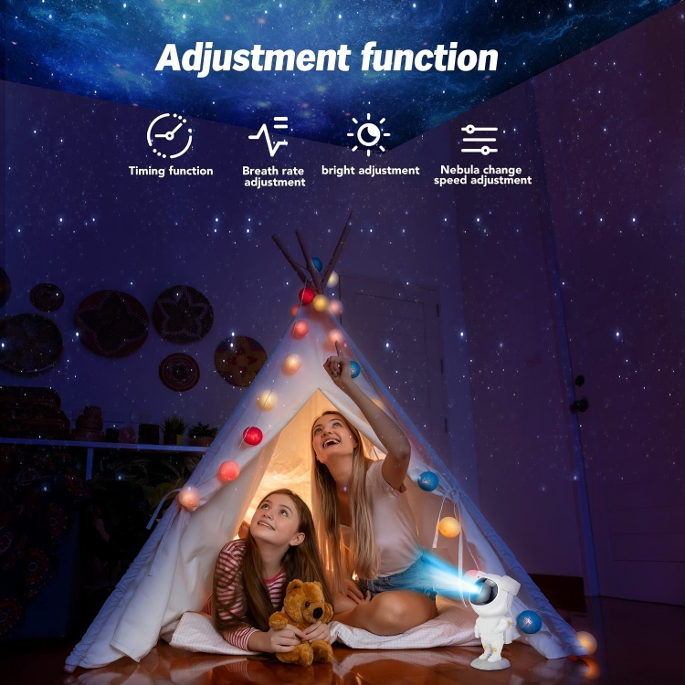 AstroGlow Astronaut Galaxy Projector Night Light – Star Nebula LED Lamp with Remote Control, Space Projector for Bedroom & Kids