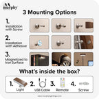HaloWood™ Magnetic Rotatable LED Wall Lamp – Rechargeable Wooden Night Light with Stepless Dimming