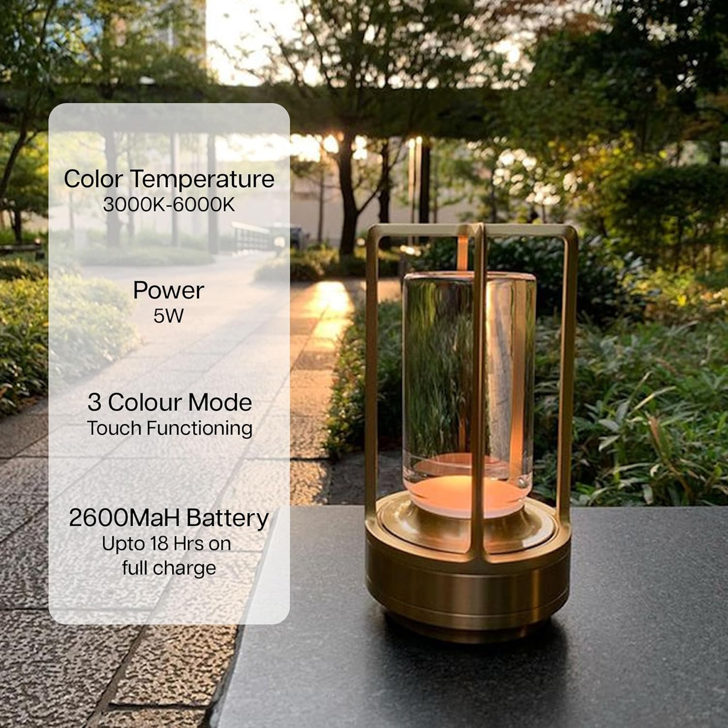 GlassLite™ Modern LED Lantern Table Lamp – Minimalist Ambient Bedside Light