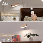 HaloWood™ Magnetic Rotatable LED Wall Lamp – Rechargeable Wooden Night Light with Stepless Dimming