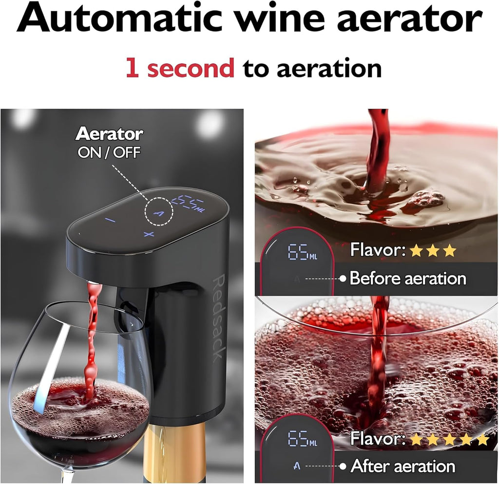 FlowSense Electric Wine Aerator & Dispenser – Automatic Decanter with Touch Control & Instant Aeration