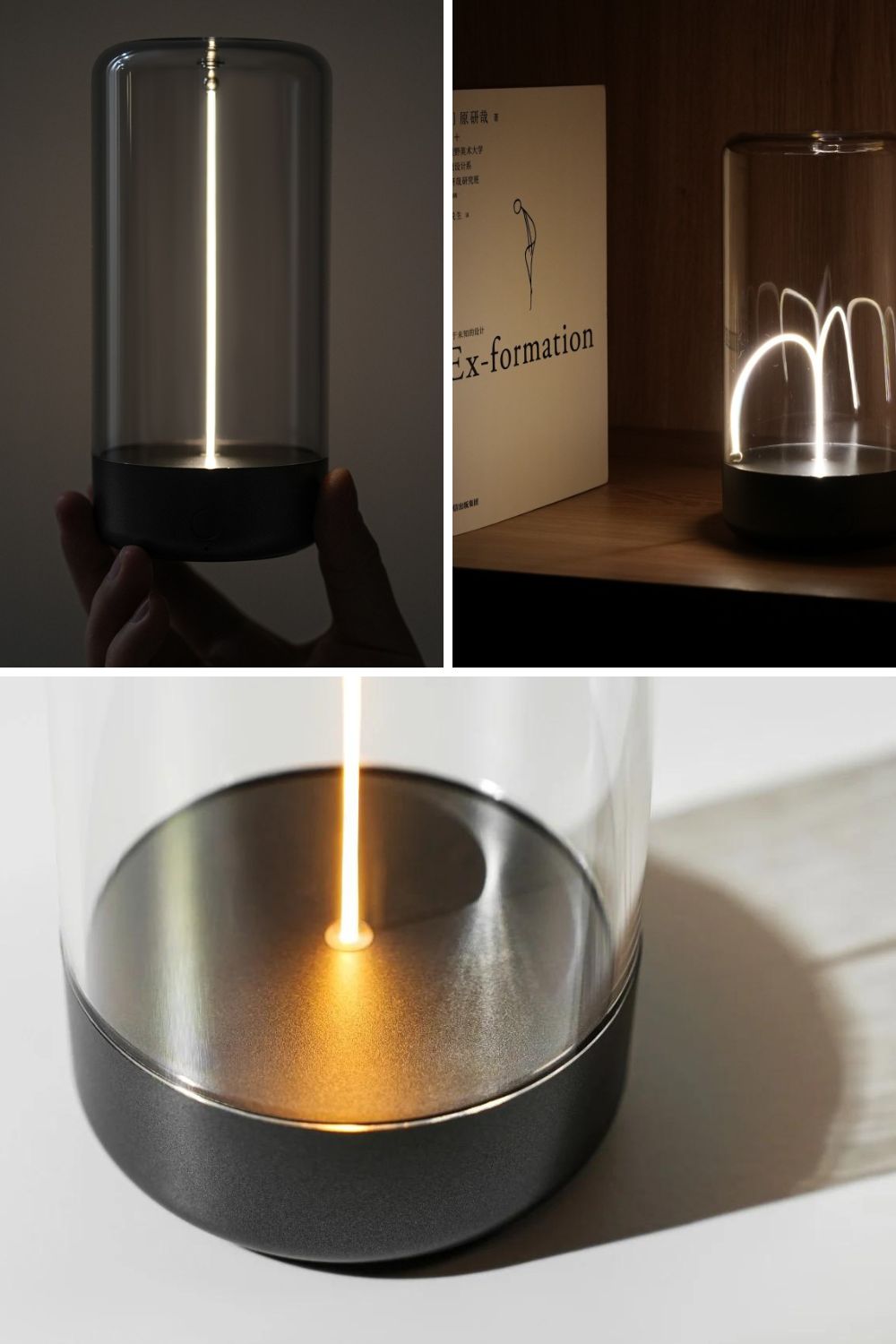 FilamentLite™  Cordless Glass LED Table Lamp – Rechargeable Ambient Light with Warm Glow
