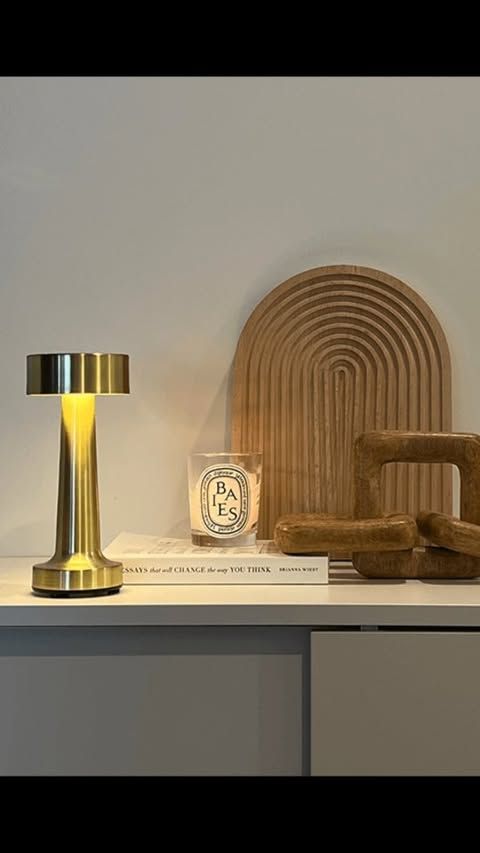 Hearth™   Luxury Gold LED Table Lamp – Minimalist Rechargeable Ambient Desk Light