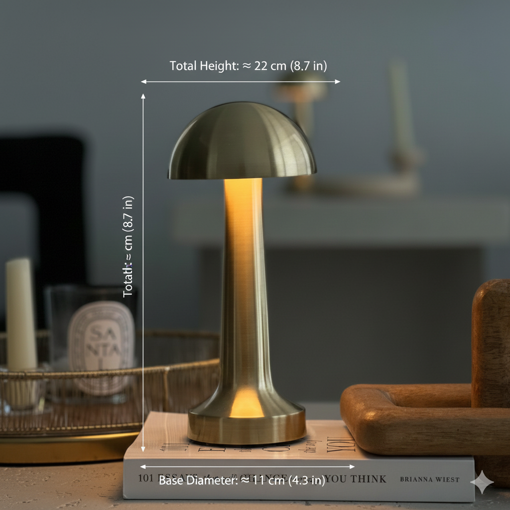 HaloMush™  Modern Mushroom LED Table Lamp – Minimalist Rechargeable Ambient Night Light