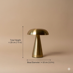 HushLight™ Luxury Gold Mushroom LED Table Lamp – Rechargeable Ambient Bedside Light