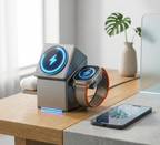 VoltAxis 3-in-1 Magnetic Wireless Charging Station for iPhone, Apple Watch & AirPods – Fast MagSafe Charging Dock