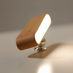 HaloWood™ Magnetic Rotatable LED Wall Lamp – Rechargeable Wooden Night Light with Stepless Dimming