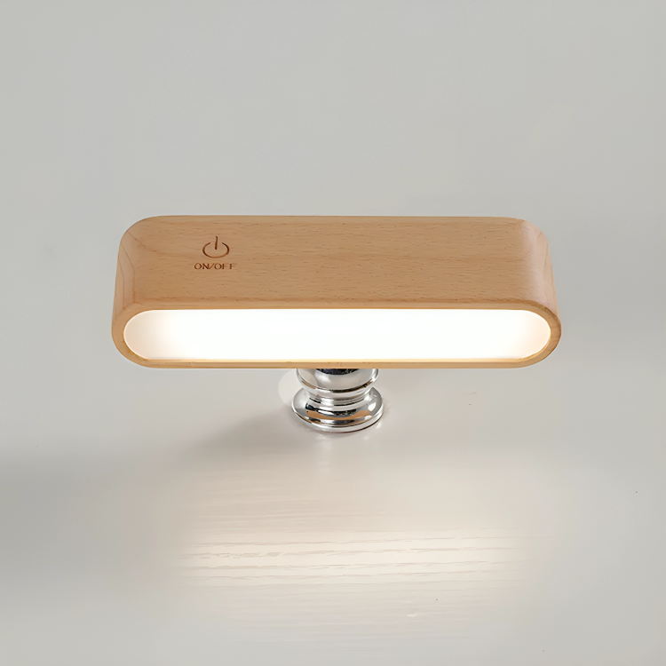 HaloWood™ Magnetic Rotatable LED Wall Lamp – Rechargeable Wooden Night Light with Stepless Dimming