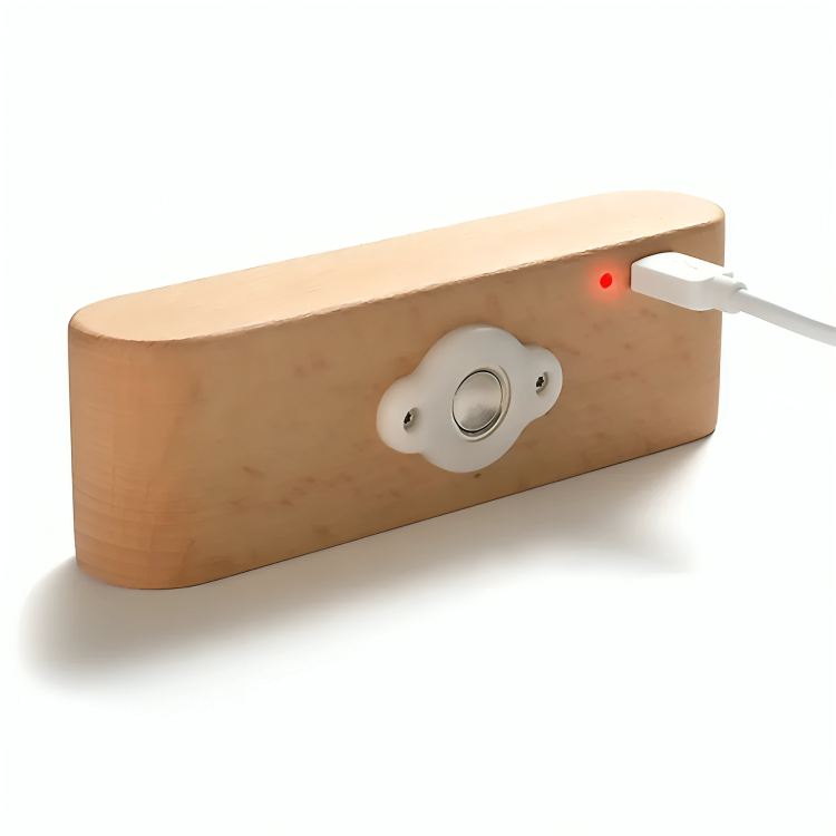 HaloWood™ Magnetic Rotatable LED Wall Lamp – Rechargeable Wooden Night Light with Stepless Dimming