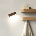 HaloWood™ Magnetic Rotatable LED Wall Lamp – Rechargeable Wooden Night Light with Stepless Dimming