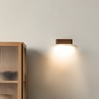 HaloWood™ Magnetic Rotatable LED Wall Lamp – Rechargeable Wooden Night Light with Stepless Dimming