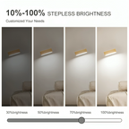 HaloWood™ Magnetic Rotatable LED Wall Lamp – Rechargeable Wooden Night Light with Stepless Dimming