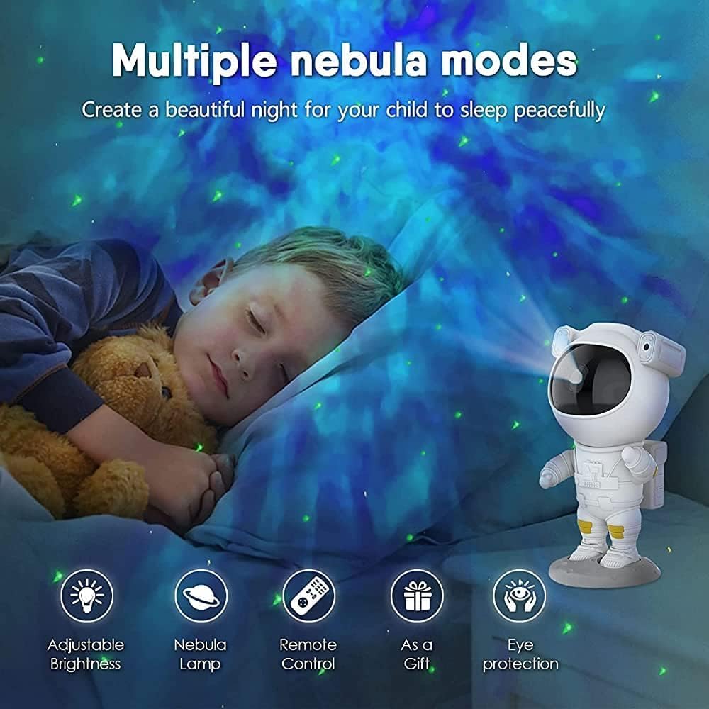 AstroGlow astronaut projector night light has multiple nebula modes create a galaxy like ambiance